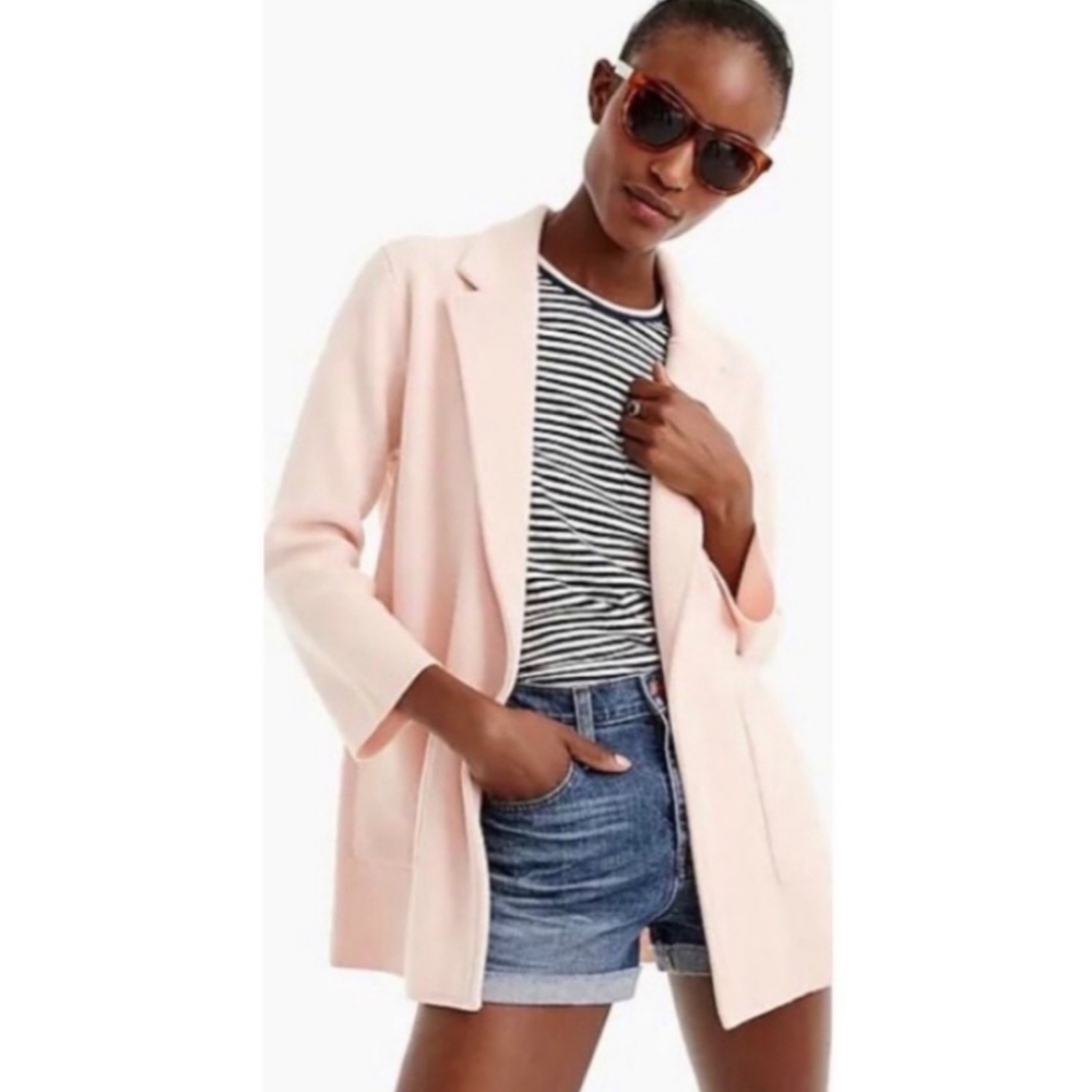 Magaschoni Cotton Wool Blend Open Front Jacket